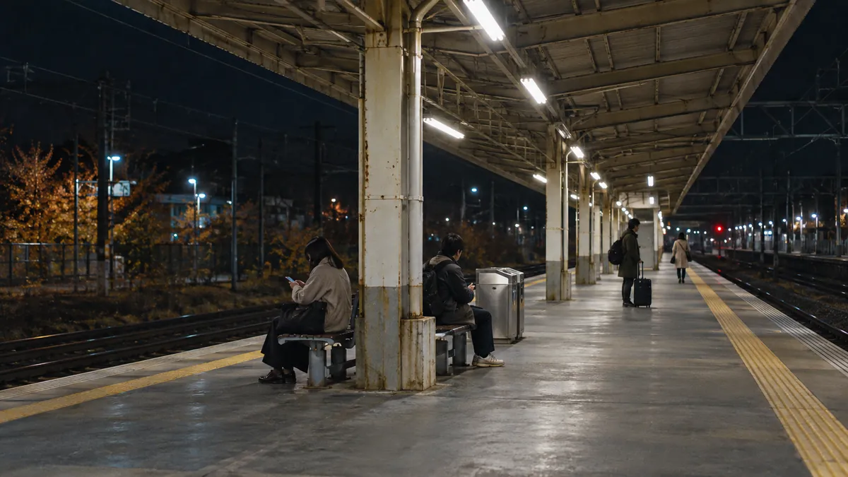 夜のホーム