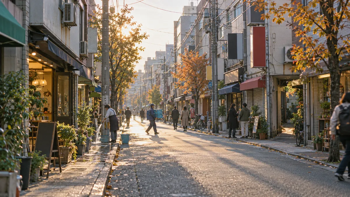 朝の通り