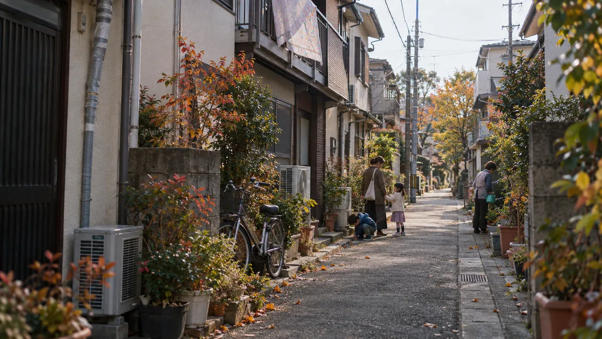 民家の続く細い路地