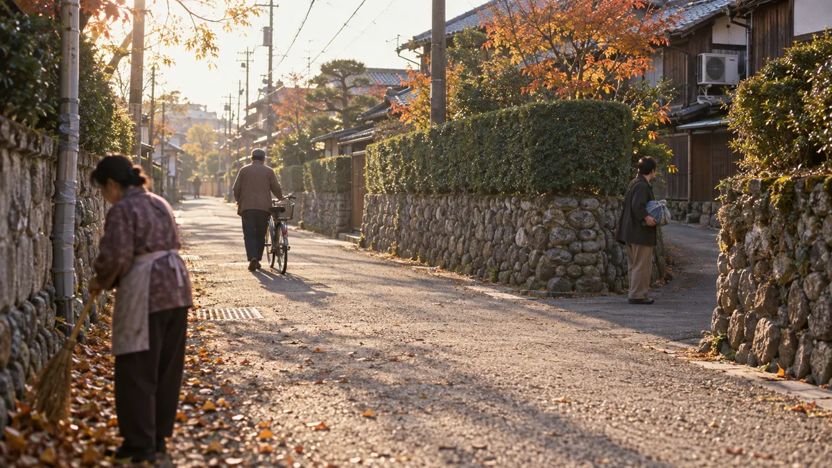碁盤の目に区切られた武家町のまっすぐな道