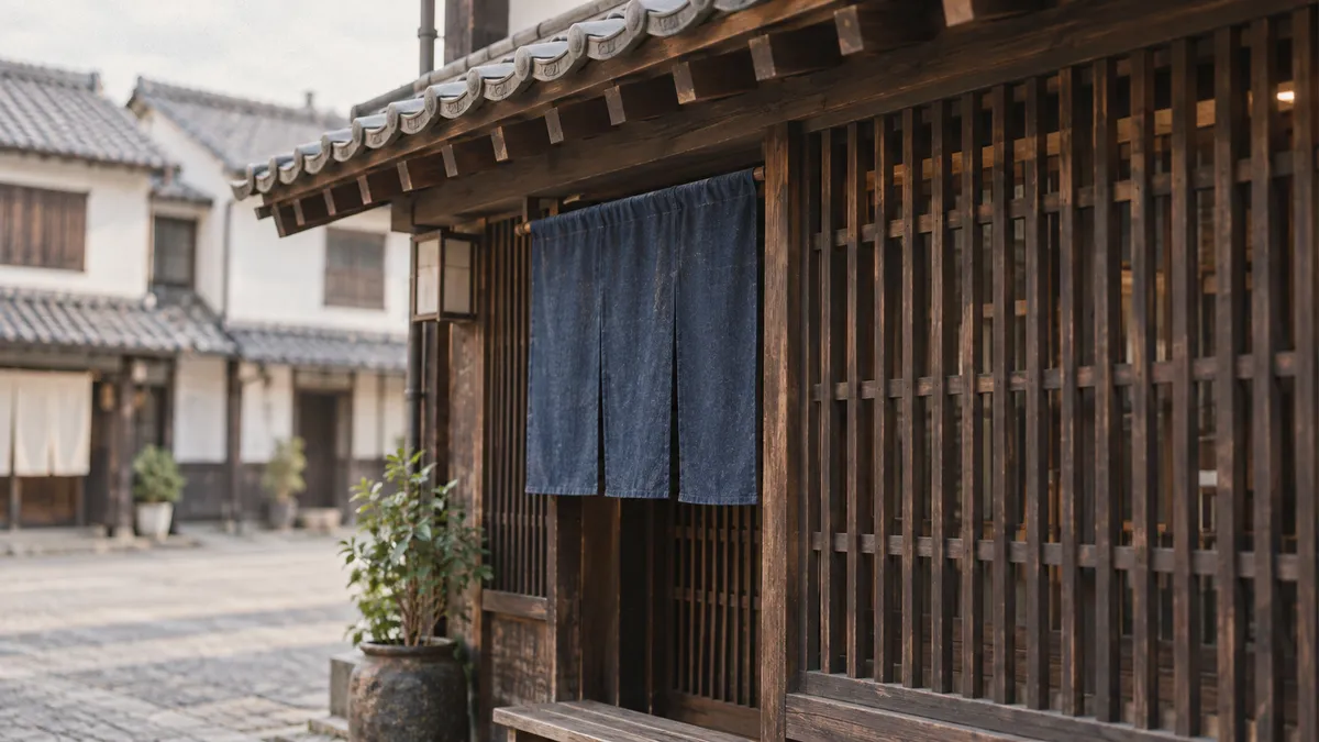 新しく建てた店先を近くから見る