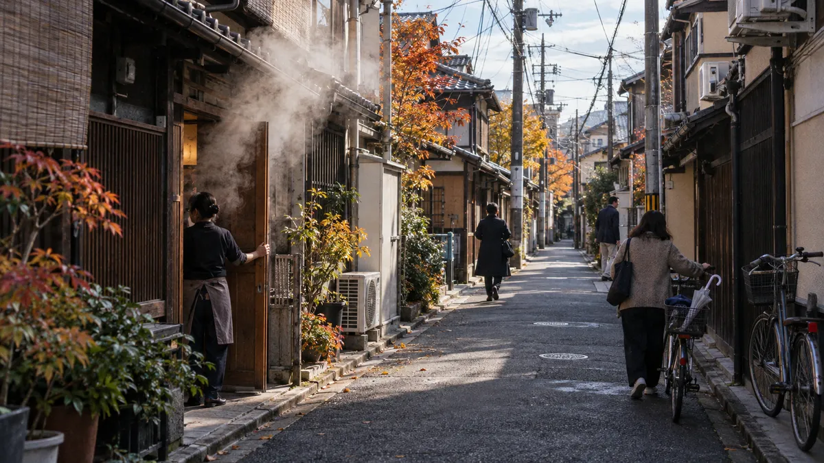 車一台がやっとの幅の通り