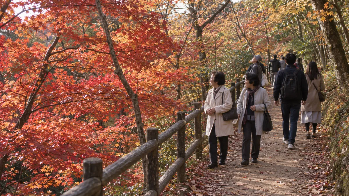 平らな土の堤の上を、細い道が走る